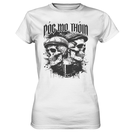 Póg Mo Thóin Streetwear "Two Skulls I" - Ladies Premium Shirt