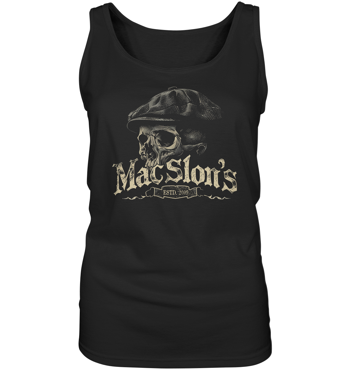 MacSlon's "Estd. 2009 / Flatcap-Skull XII" - Ladies Tank-Top