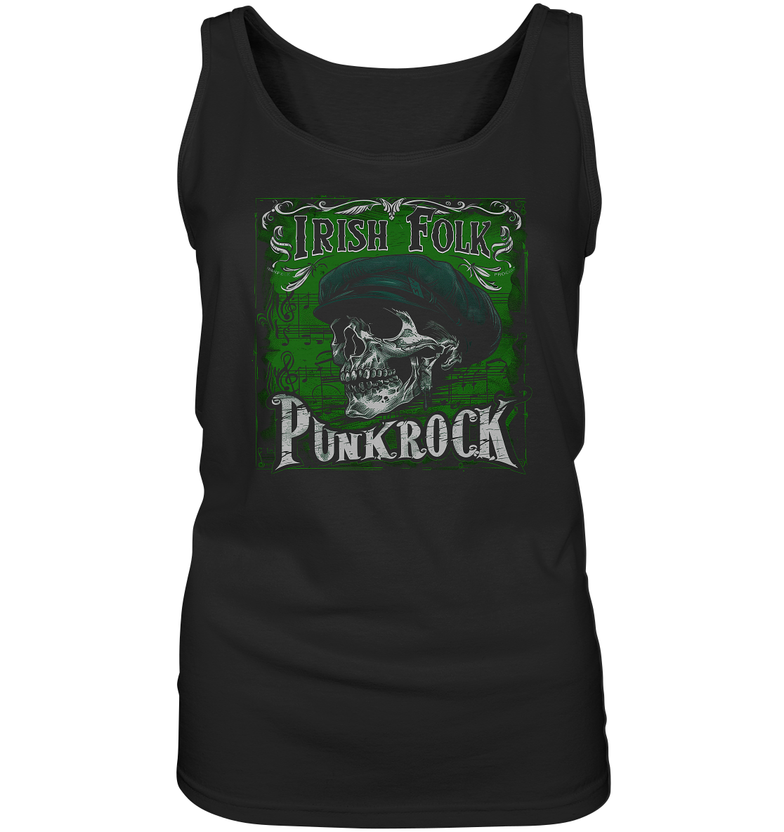 Irish Folk Punkrock "Flatcap-Skull III"  - Ladies Tank-Top