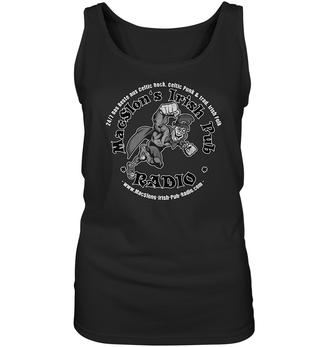 MacSlon's Radio "24/7 - Irish Superhero" - Ladies Tank-Top