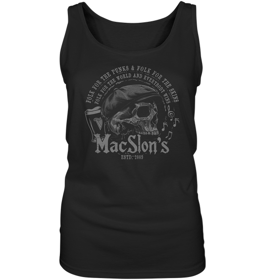 MacSlon's "Folk For The World / Flatcap-Skull" - Ladies Tank-Top