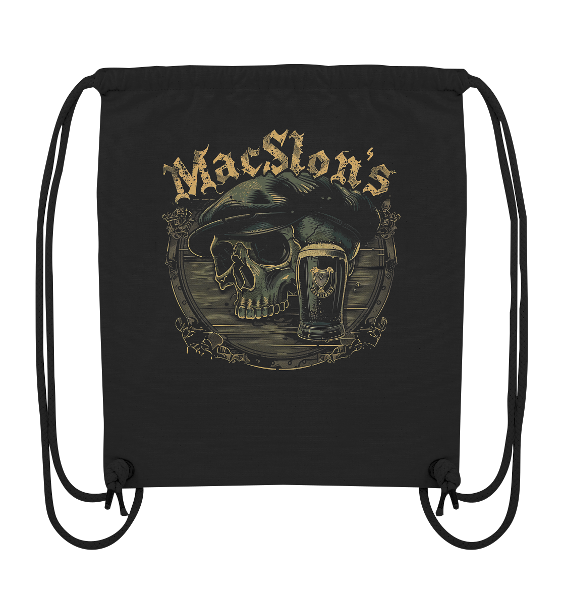 MacSlon's "Flatcap-Skull III"  - Organic Gym-Bag