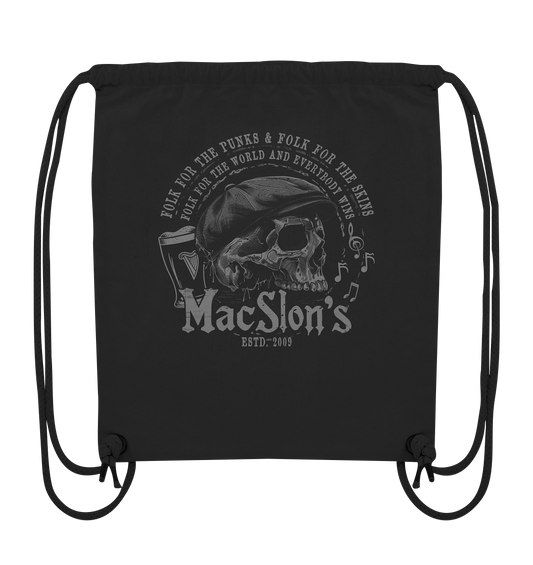 MacSlon's "Folk For The World / Flatcap-Skull" - Organic Gym-Bag