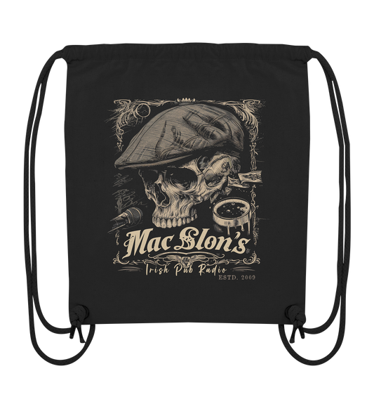 MacSlon's Irish Pub Radio "Estd. 2009 / Flatcap-Skull III" - Organic Gym-Bag