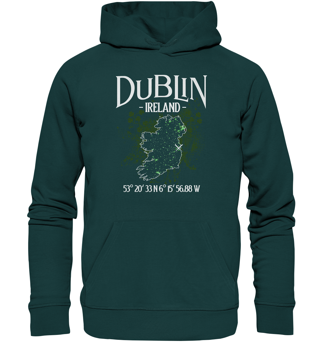 Dublin "Ireland / Coordinates" - Organic Hoodie