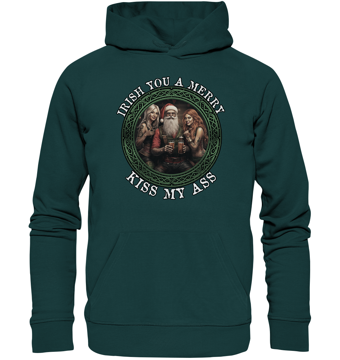 Irish You A Merry... "Santa, Girls & Beer II" - Organic Hoodie