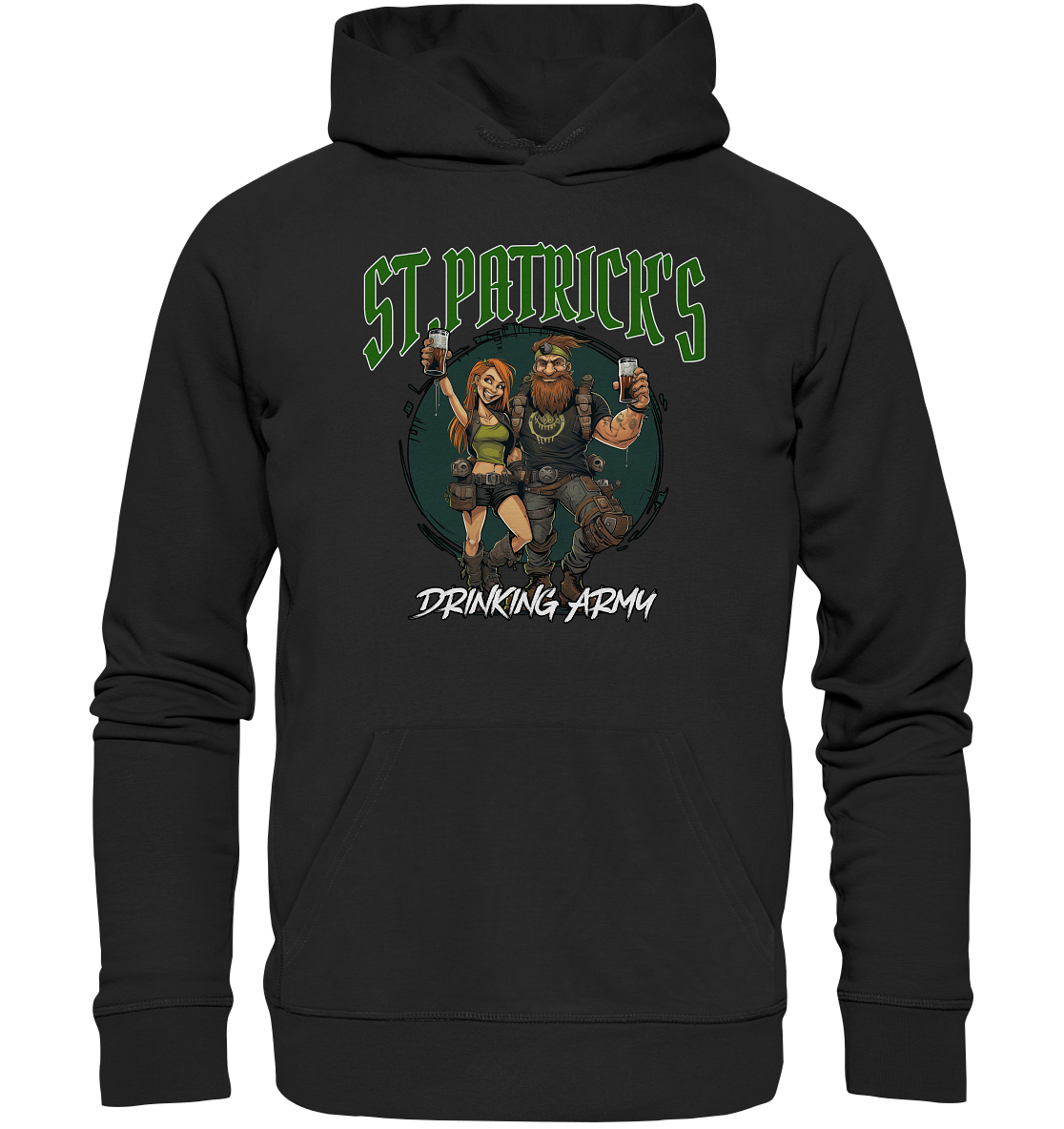 St. Patrick's "Drinking Army / Couple I" - Organic Hoodie