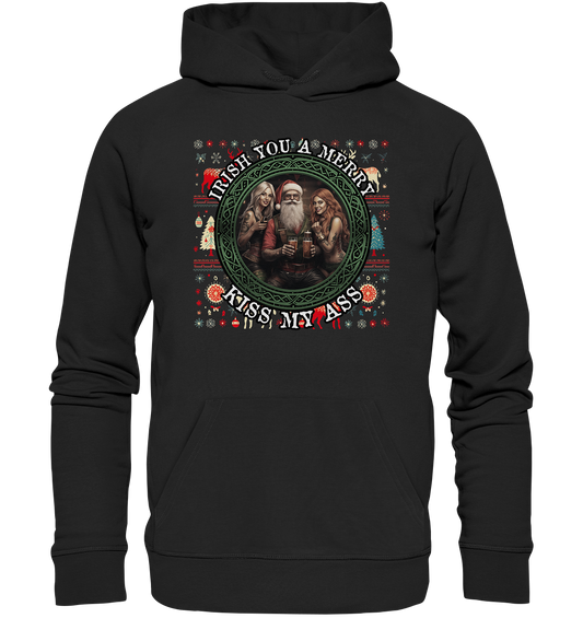 Irish You A Merry... "Santa, Girls & Beer "  - Organic Hoodie