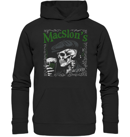 MacSlon's "Estd. 2009 / Drinking Skull" - Organic Hoodie