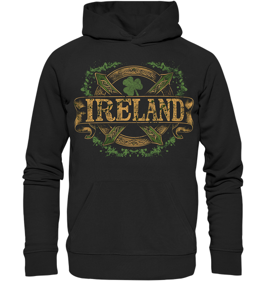 Ireland "Shamrock / Crest II"  - Organic Hoodie