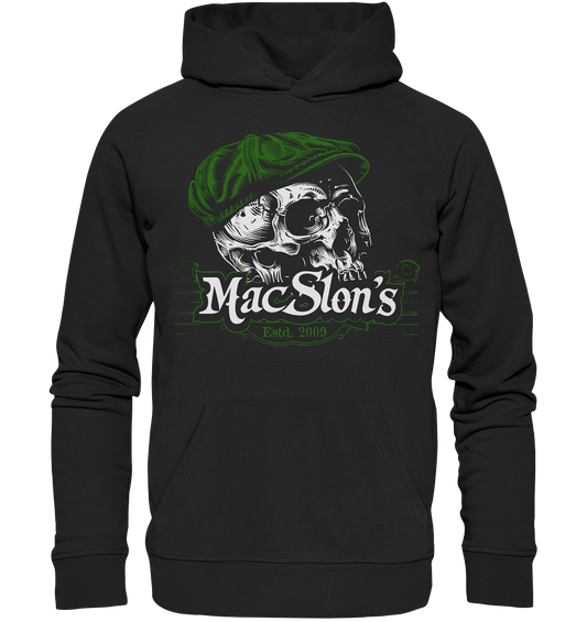 MacSlon's "Estd. 2009 / Flatcap-Skull V" - Organic Hoodie
