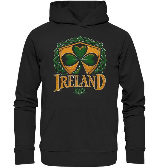 Ireland "Shamrock / Crest"  - Organic Hoodie