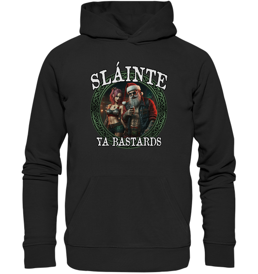 Sláinte Ya Bastards "Santa and his Elf"  - Organic Hoodie