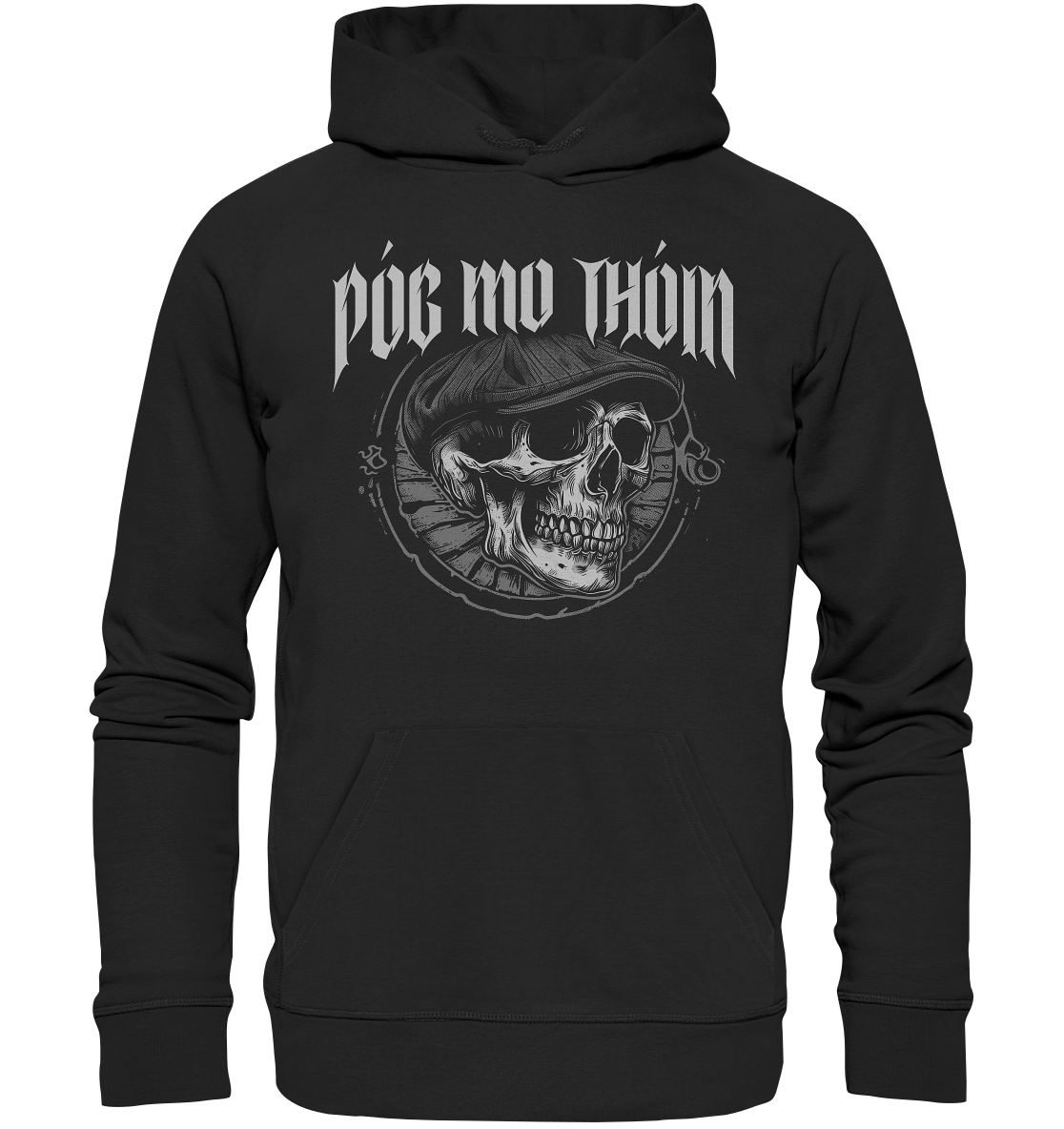 Póg Mo Thóin Streetwear "Flatcap-Skull I" - Organic Hoodie