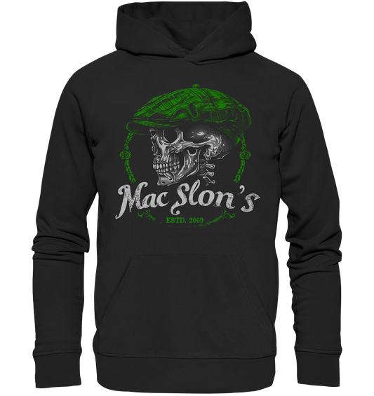 MacSlon's "Estd. 2009 / Flatcap-Skull VI" - Organic Hoodie