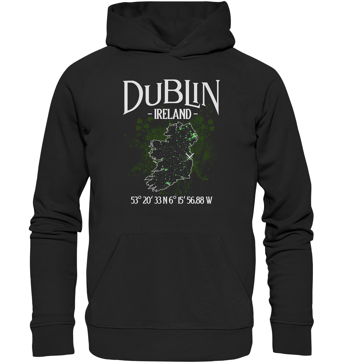 Dublin "Ireland / Coordinates" - Organic Hoodie