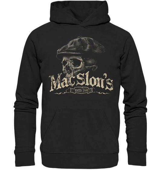 MacSlon's "Estd. 2009 / Flatcap-Skull XII" - Organic Hoodie