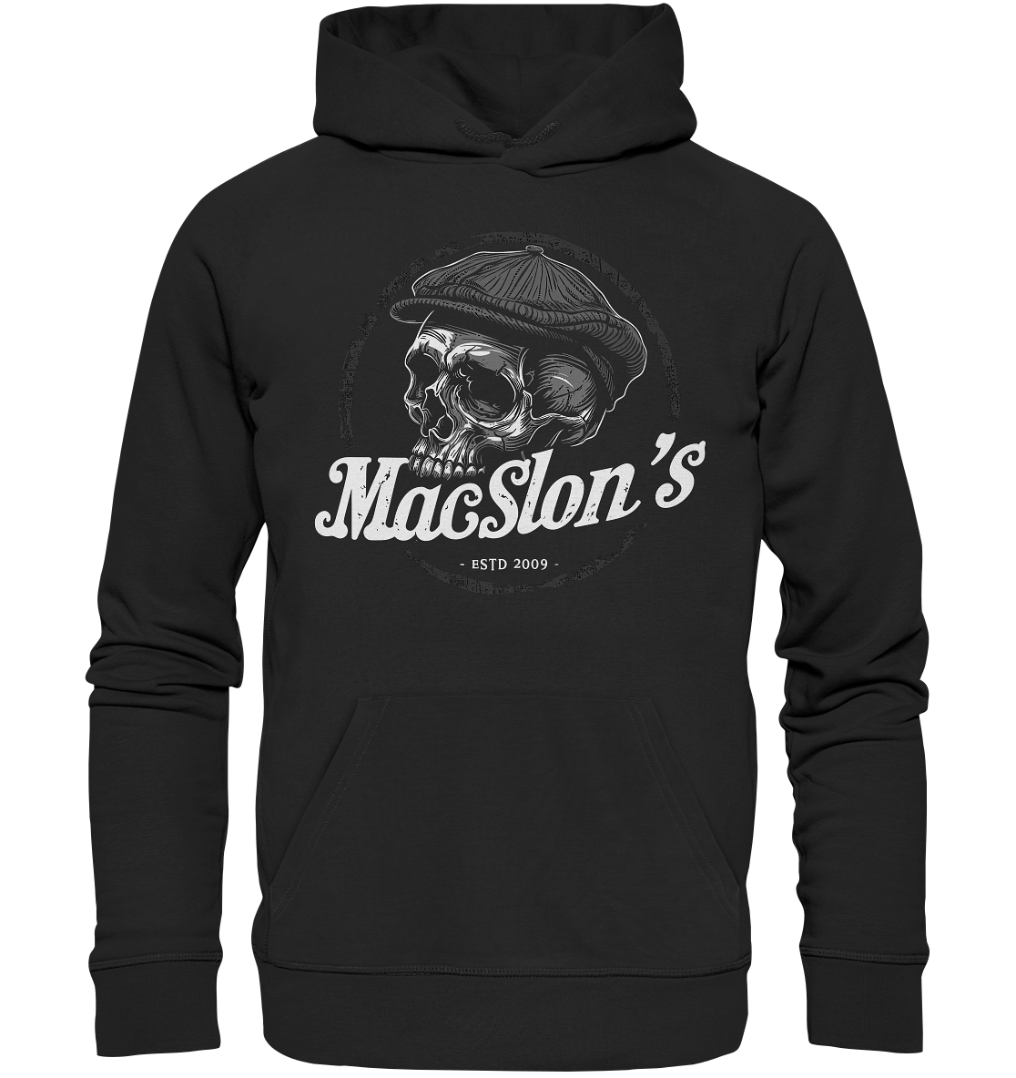 MacSlon's "Estd. 2009 / Flatcap-Skull II" - Organic Hoodie