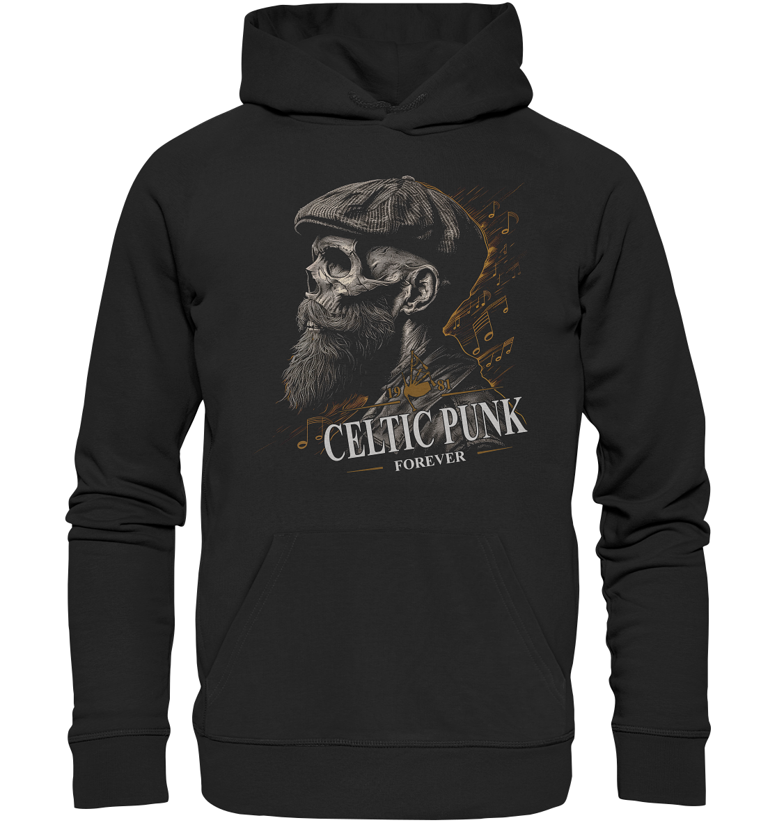 Celtic Punk "Forever / Flatcap-Skull I"  - Organic Hoodie