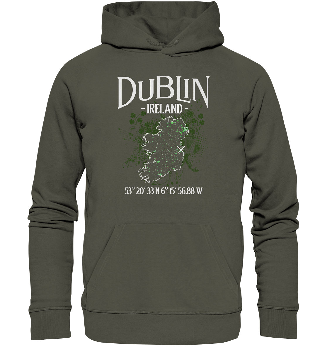 Dublin "Ireland / Coordinates" - Organic Hoodie