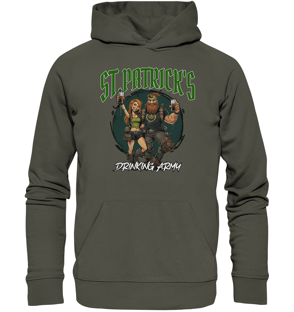St. Patrick's "Drinking Army / Couple I" - Organic Hoodie