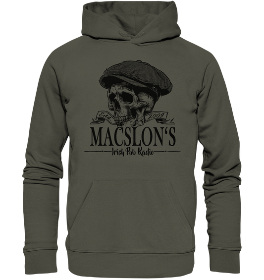 MacSlon's Irish Pub Radio "Estd. 2009 / Flatcap-Skull II" - Organic Hoodie