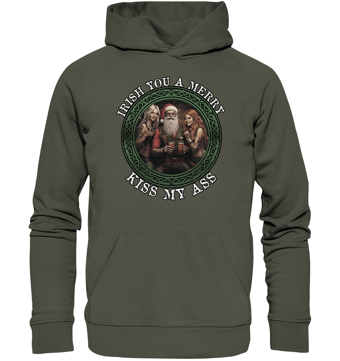 Irish You A Merry... "Santa, Girls & Beer II" - Organic Hoodie