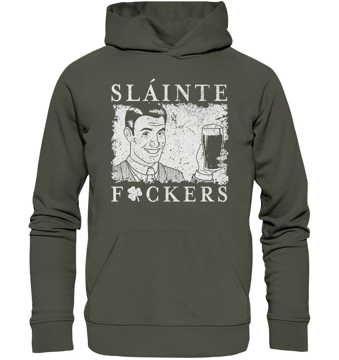 Sláinte "F*ckers" *Shamrock* - Organic Hoodie
