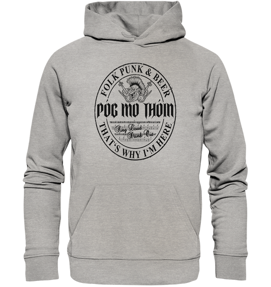 Póg Mo Thóin Streetwear "Folk Punk & Beer" - Organic Hoodie