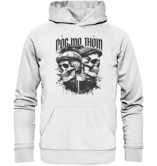 Póg Mo Thóin Streetwear "Two Skulls I" - Organic Hoodie