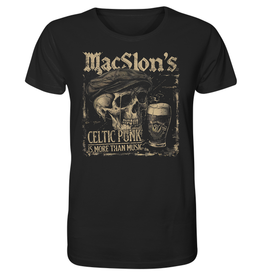 MacSlon's "Celtic Punk Is More Than Music / Flatcap-Skull" - Organic Shirt