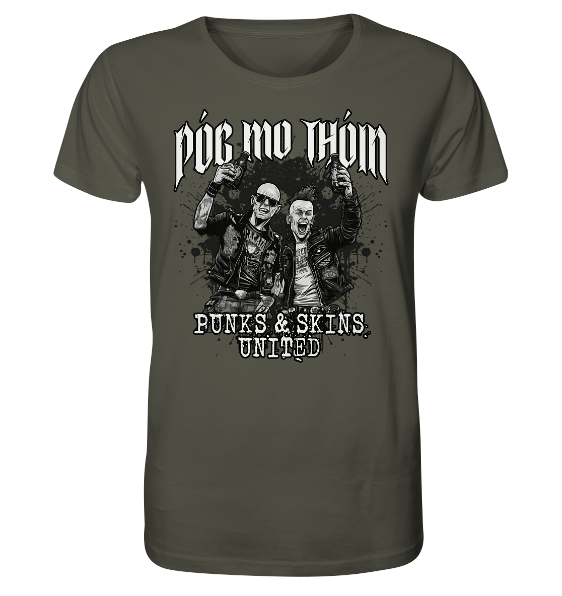 Póg Mo Thóin Streetwear "Punks & Skins United II" - Organic Shirt