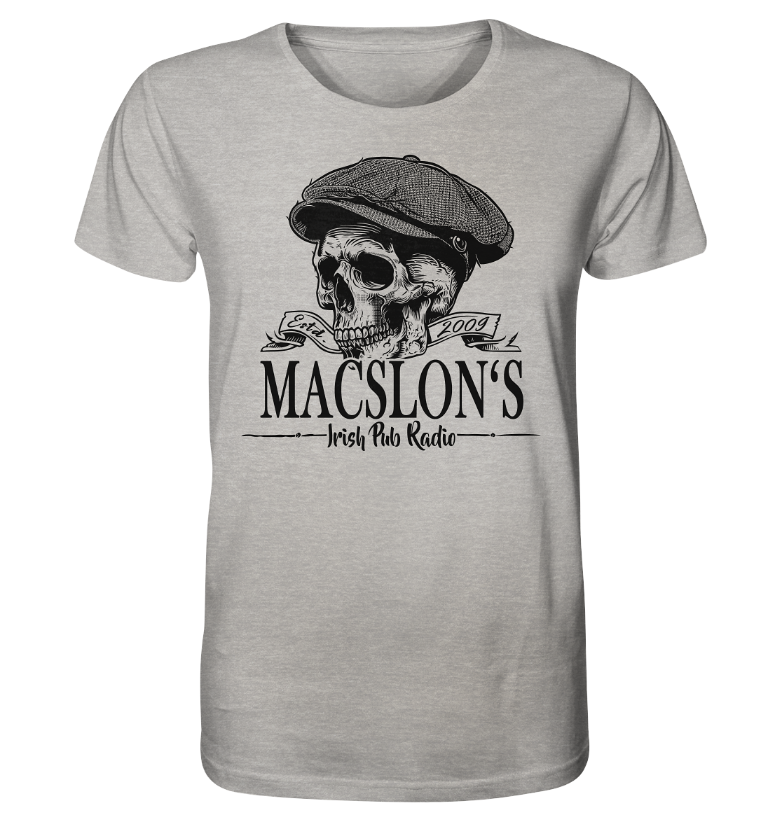 MacSlon's Irish Pub Radio "Estd. 2009 / Flatcap-Skull II" - Organic Shirt