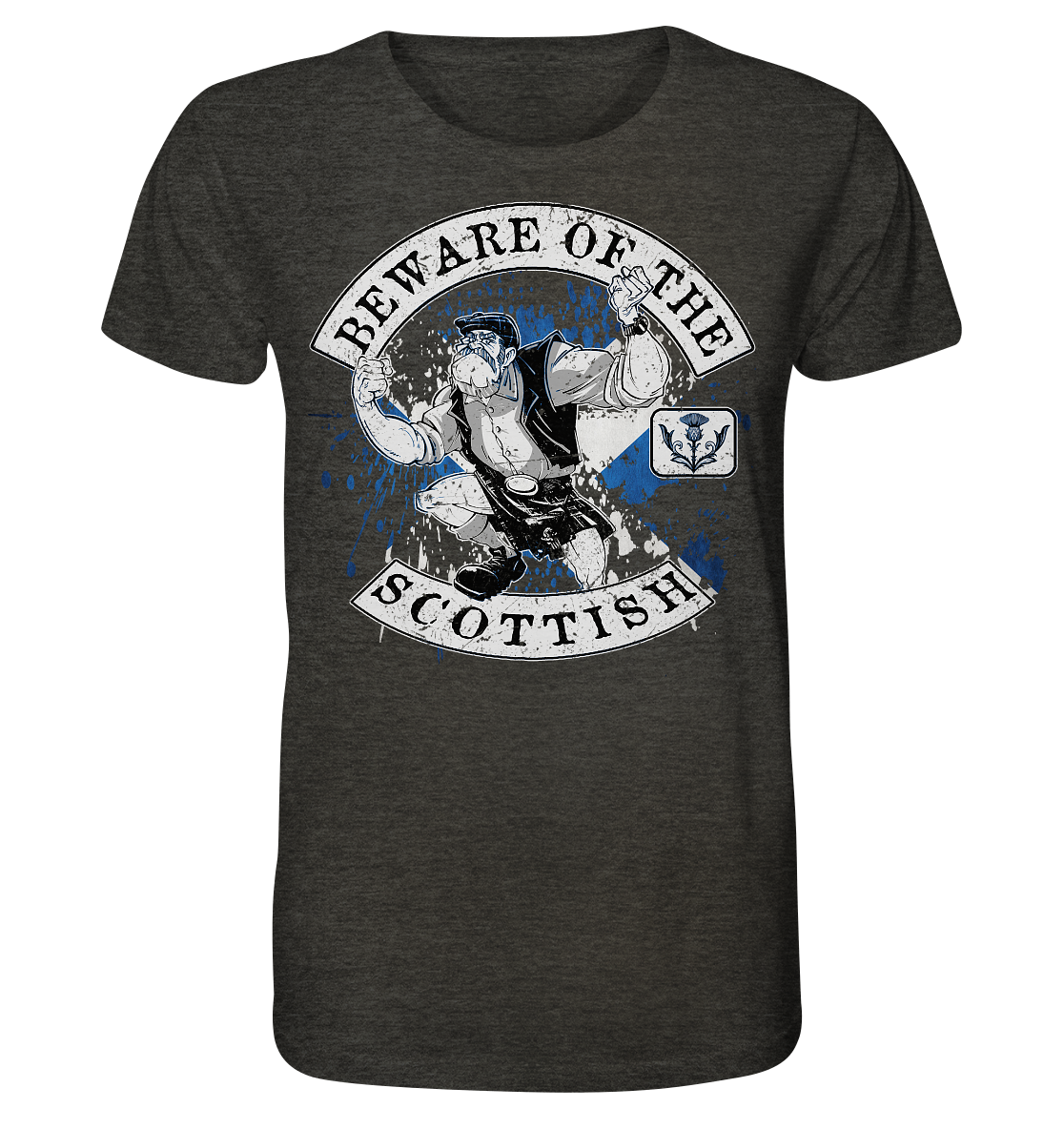 Beware Of The Scottish - Organic Shirt (meliert)