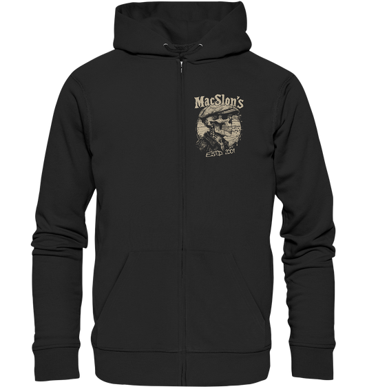 MacSlon's "Estd. 2009 / Flatcap-Skull XIII"  - Organic Zipper