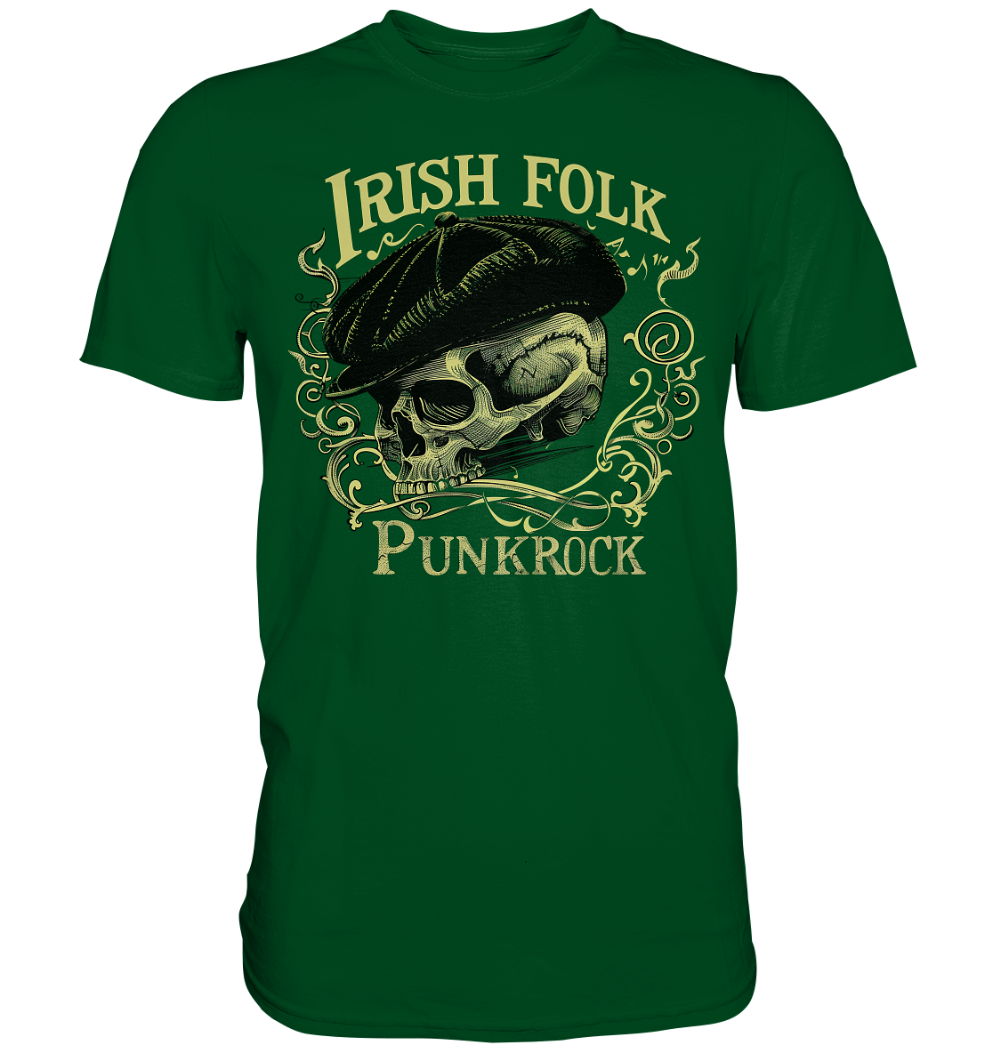 Irish Folk Punkrock "Flatcap-Skull I" - Premium Shirt