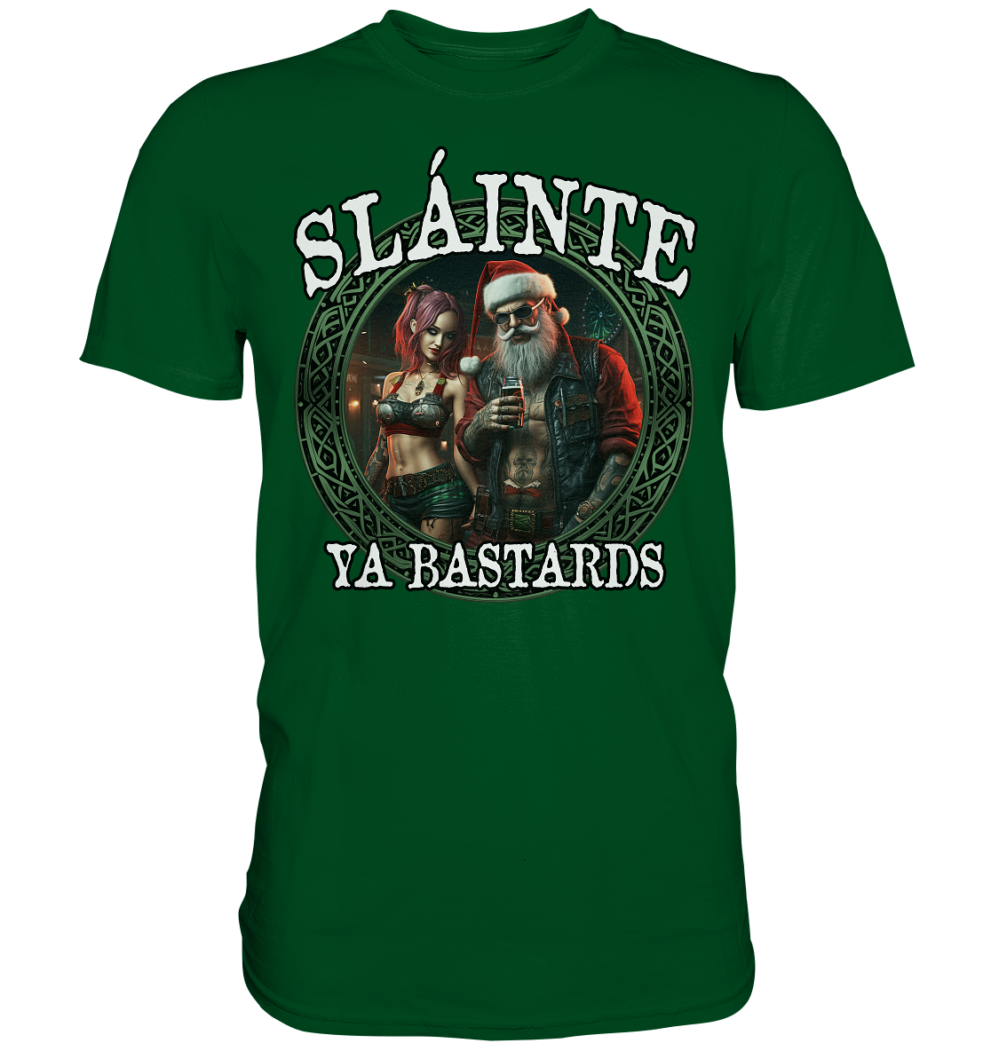 Sláinte Ya Bastards "Santa and his Elf"  - Premium Shirt