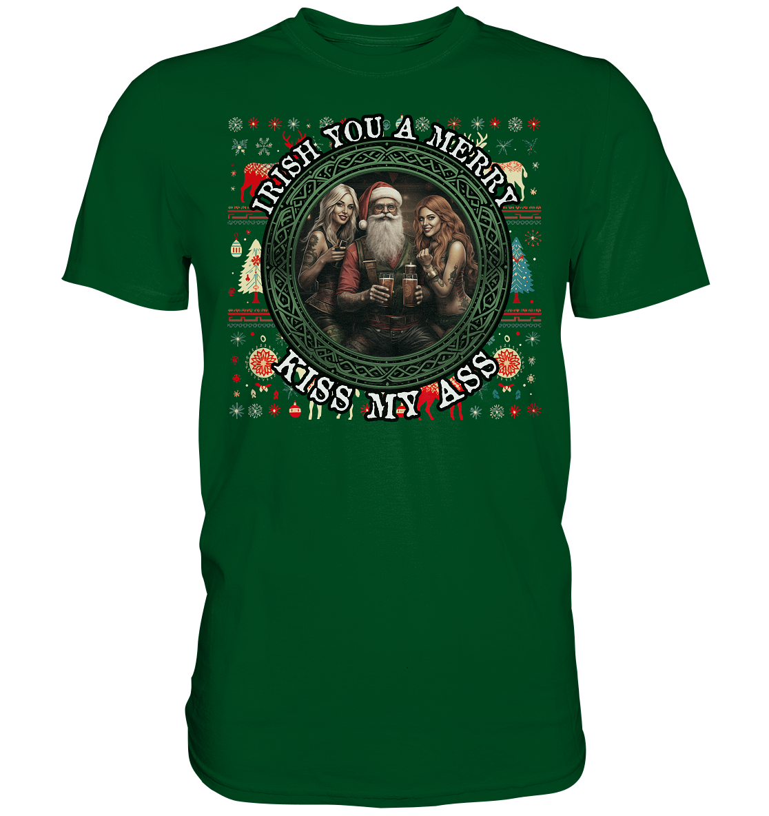 Irish You A Merry... "Santa, Girls & Beer "  - Premium Shirt