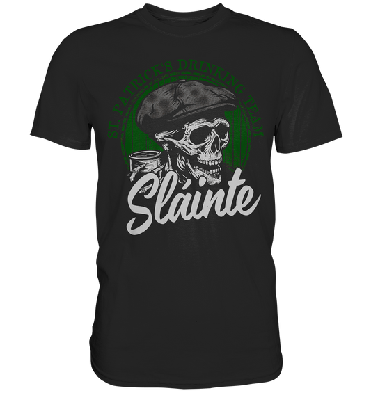 Sláinte "St. Patrick's Drinking Team / Flatcap-Skull I" - Premium Shirt