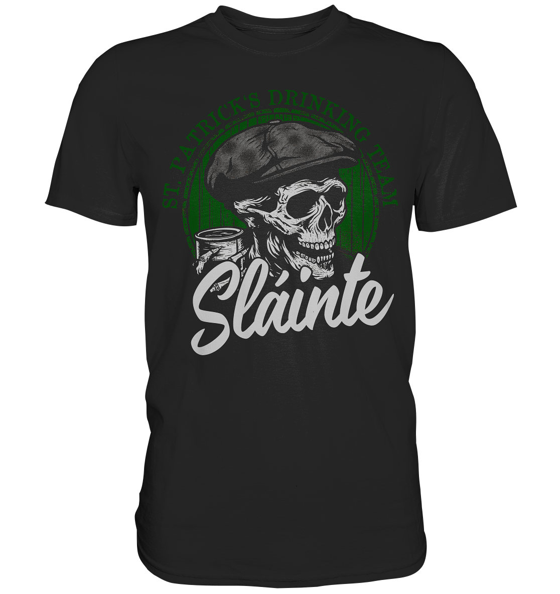 Sláinte "St. Patrick's Drinking Team / Flatcap-Skull I" - Premium Shirt