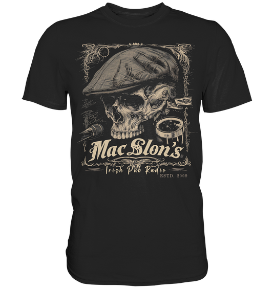 MacSlon's Irish Pub Radio "Estd. 2009 / Flatcap-Skull III" - Premium Shirt