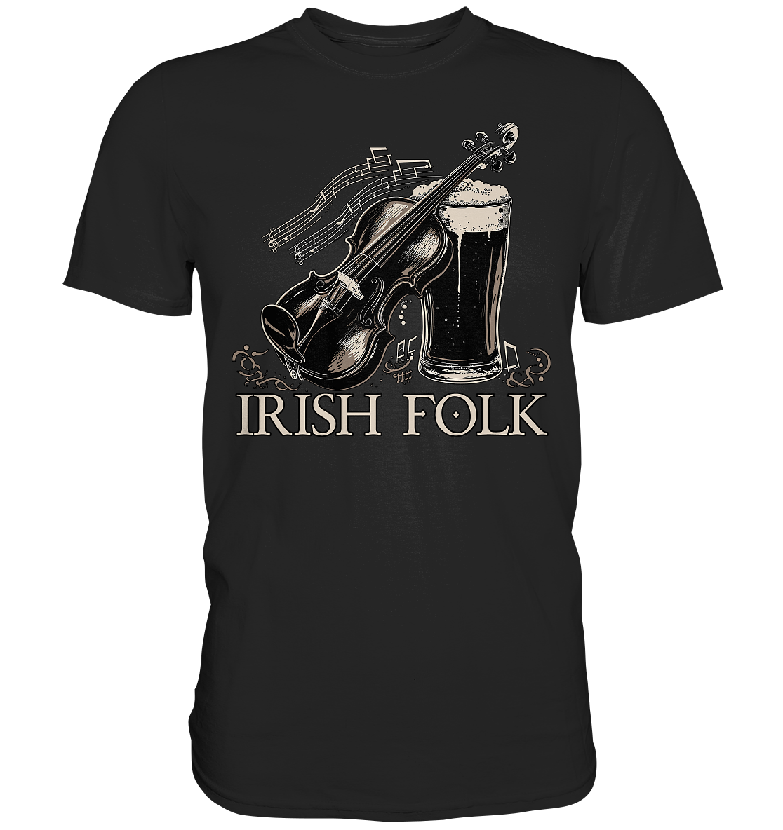 Irish Folk "Pint & Violin" - Premium Shirt