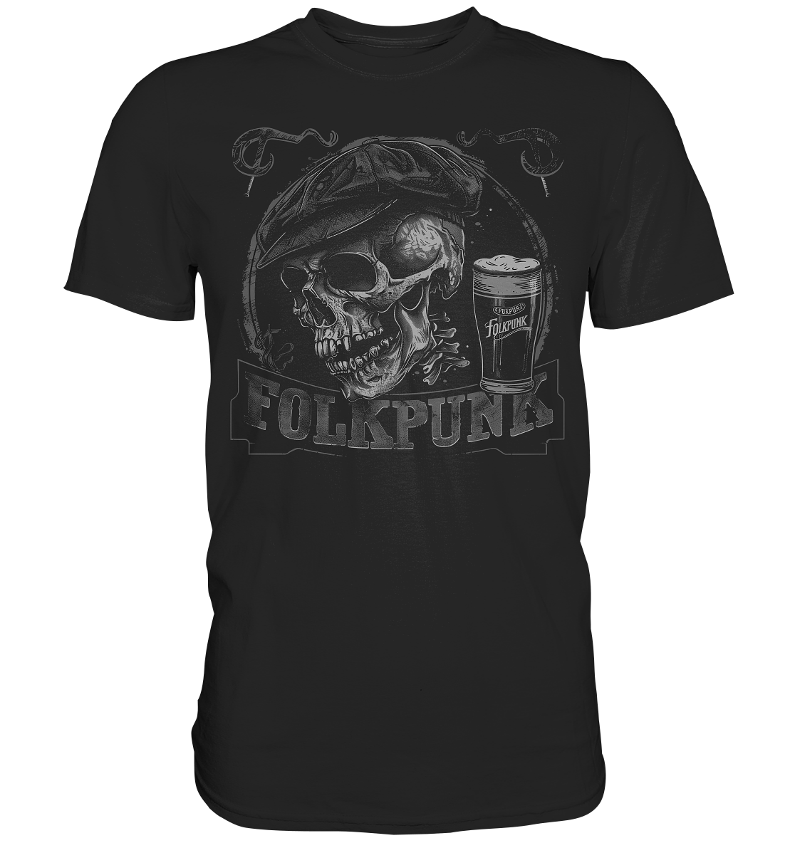 Folkpunk "Flatcap-Skull I" - Premium Shirt