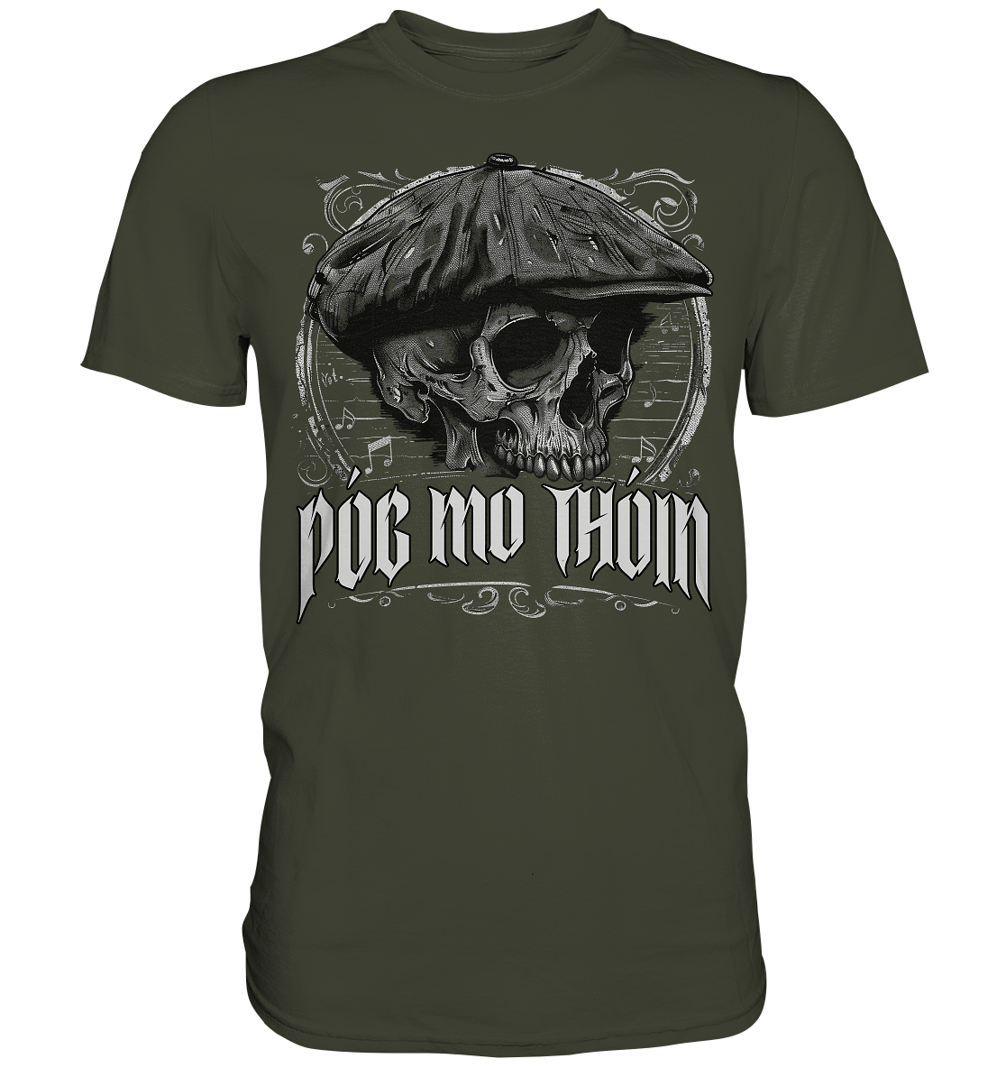 Póg Mo Thóin Streetwear "Flatcap-Skull III" - Premium Shirt