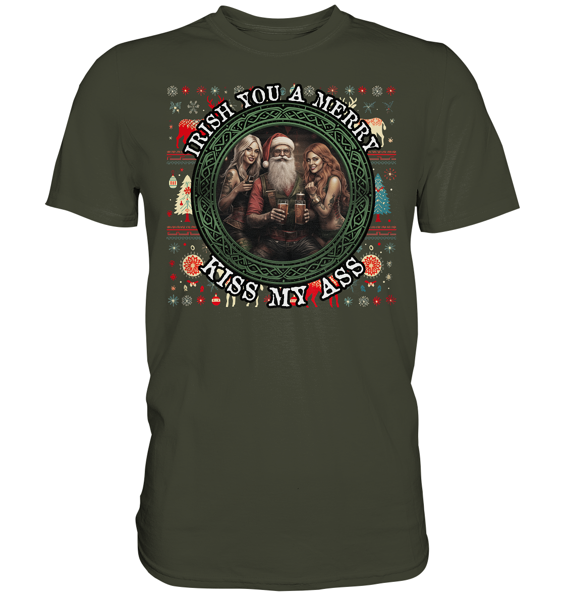 Irish You A Merry... "Santa, Girls & Beer "  - Premium Shirt