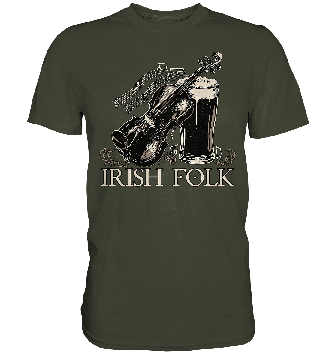 Irish Folk "Pint & Violin" - Premium Shirt