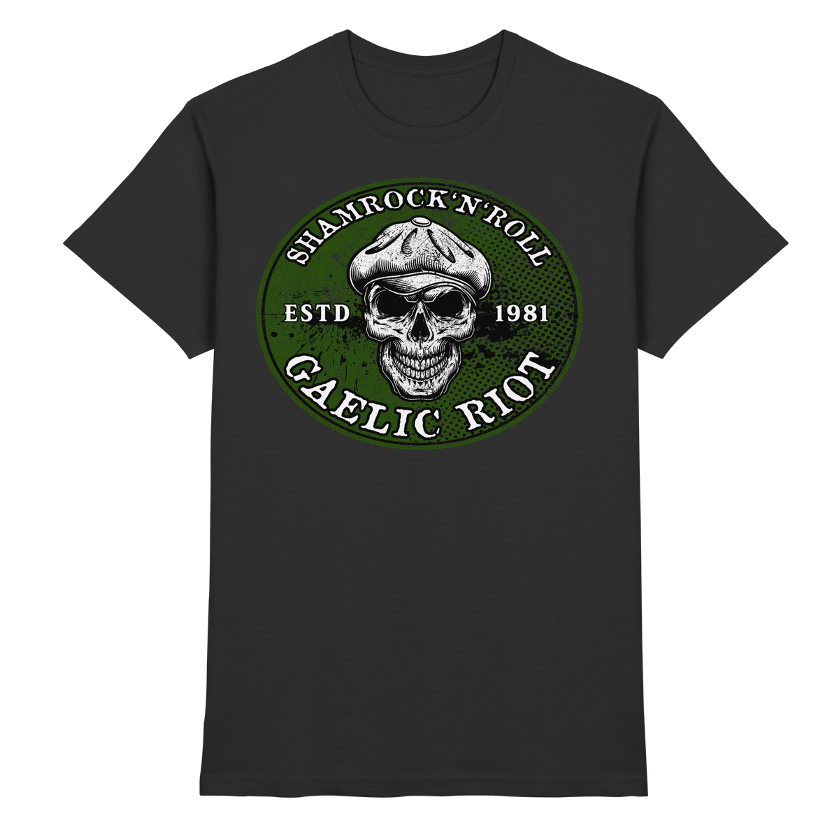 Shamrock And Roll "Skull / Gaelic Riot"  - Premium Shirt