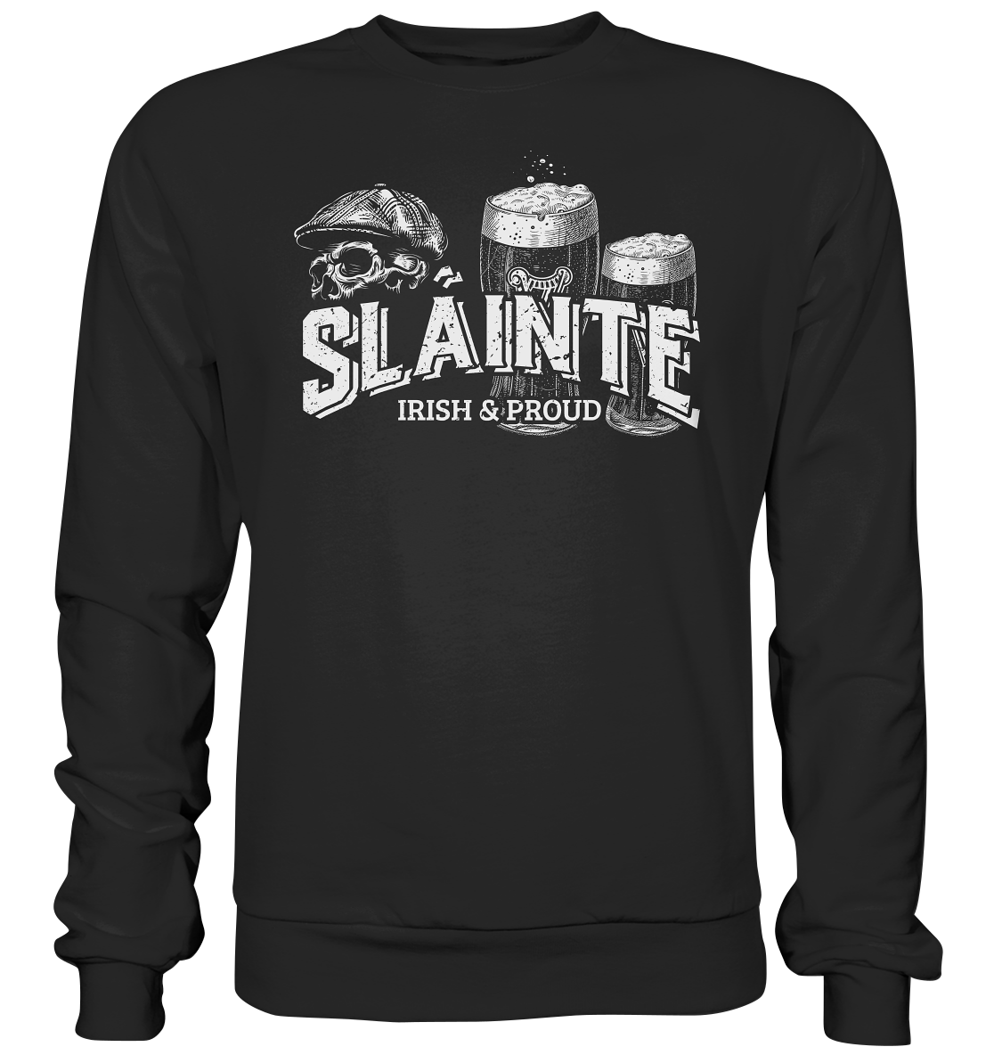 Sláinte "Irish & Proud / Flatcap-Skull I" - Premium Sweatshirt