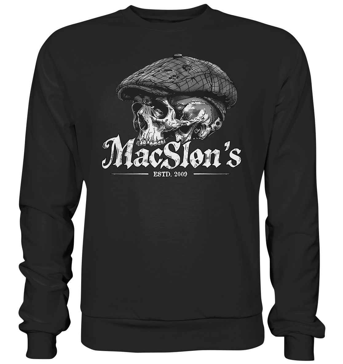 MacSlon's "Estd. 2009 / Flatcap-Skull IX" - Premium Sweatshirt