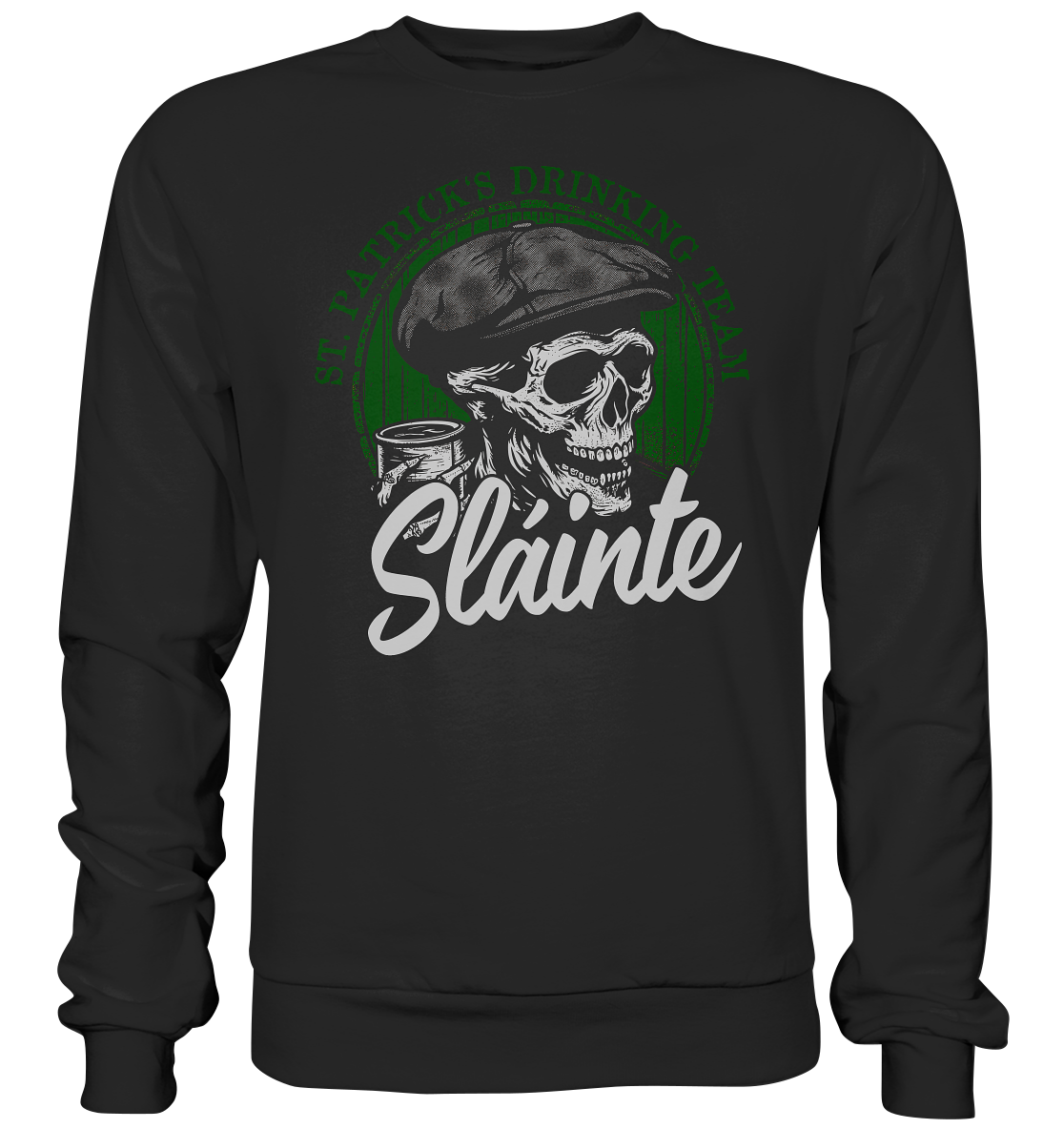 Sláinte "St. Patrick's Drinking Team / Flatcap-Skull I" - Premium Sweatshirt